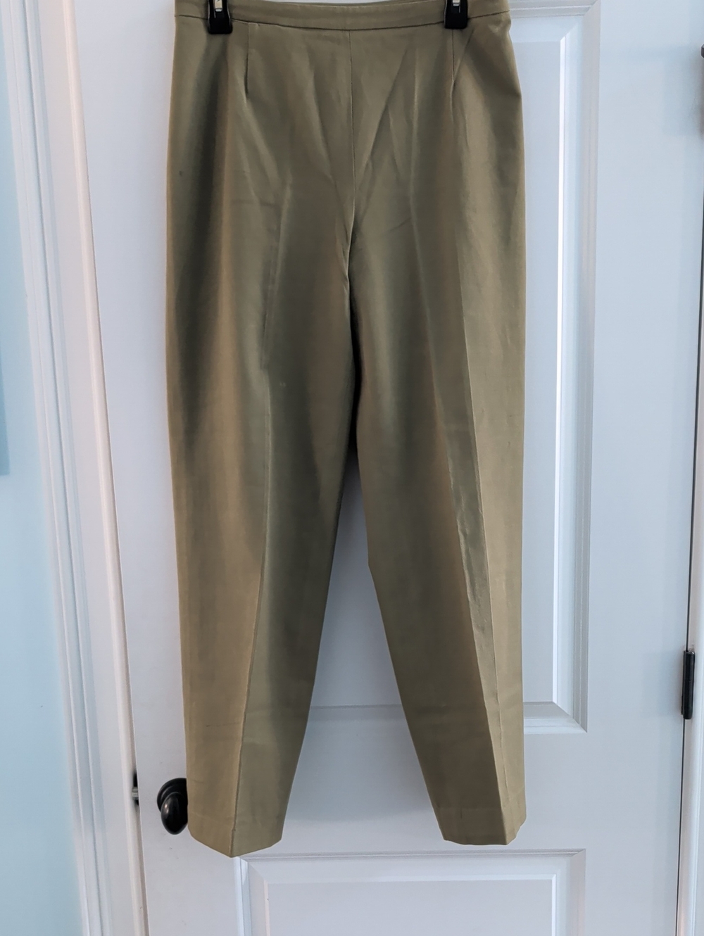 Womyn Olive Green Tailored High-Waist Pants